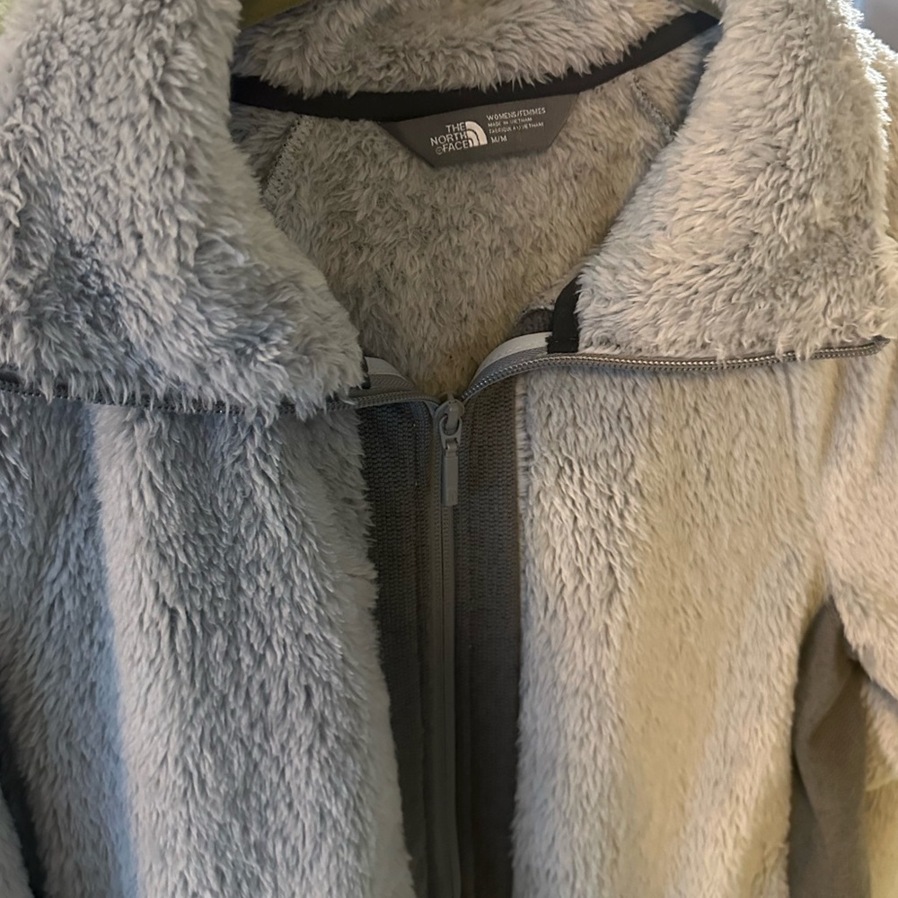 North Face Light Grey Fury Super Soft Fleece Jacket